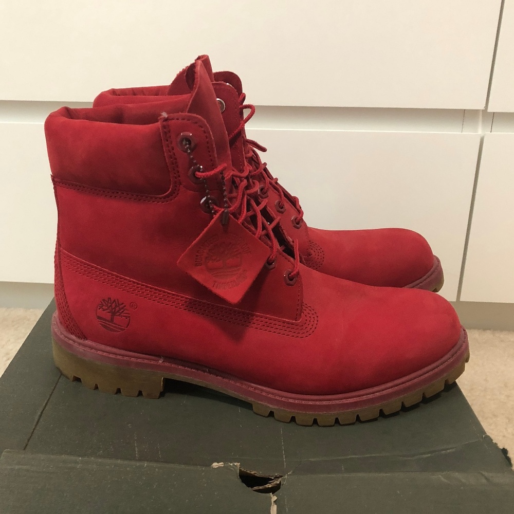 Classic Red Timberland Boots